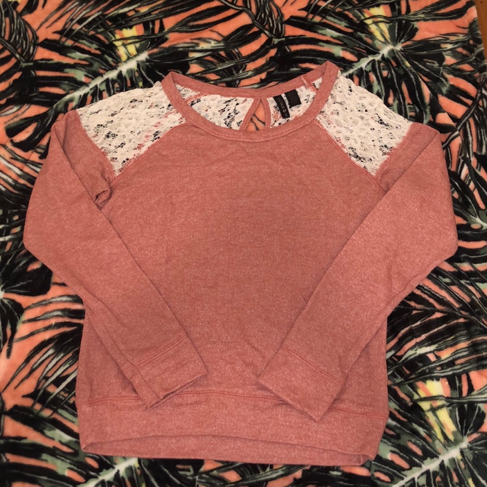 Tilly’s Lace Crew Neck Sweater